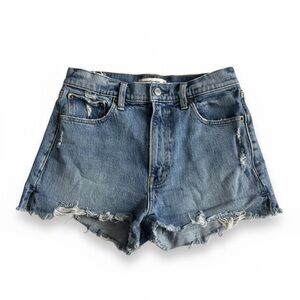 Abercrombie & Fitch Distressed Blue Jean Shorts